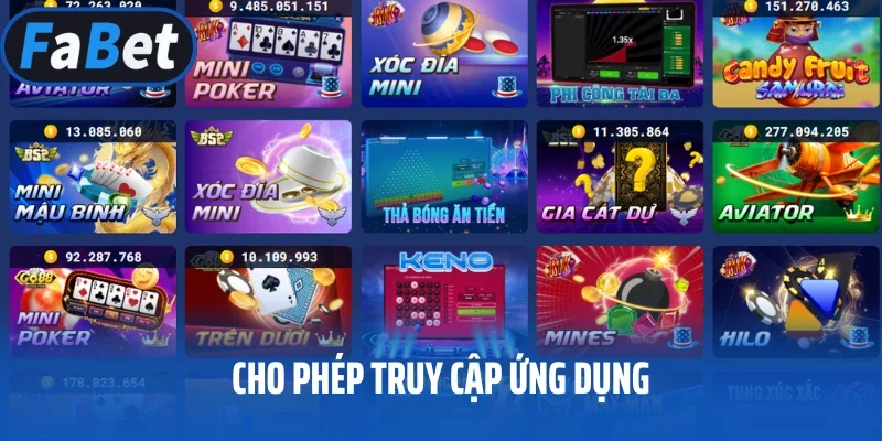 Cho phép truy cập ứng dụng