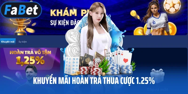 Khuyến mãi hoàn trả thua cược 1.25%